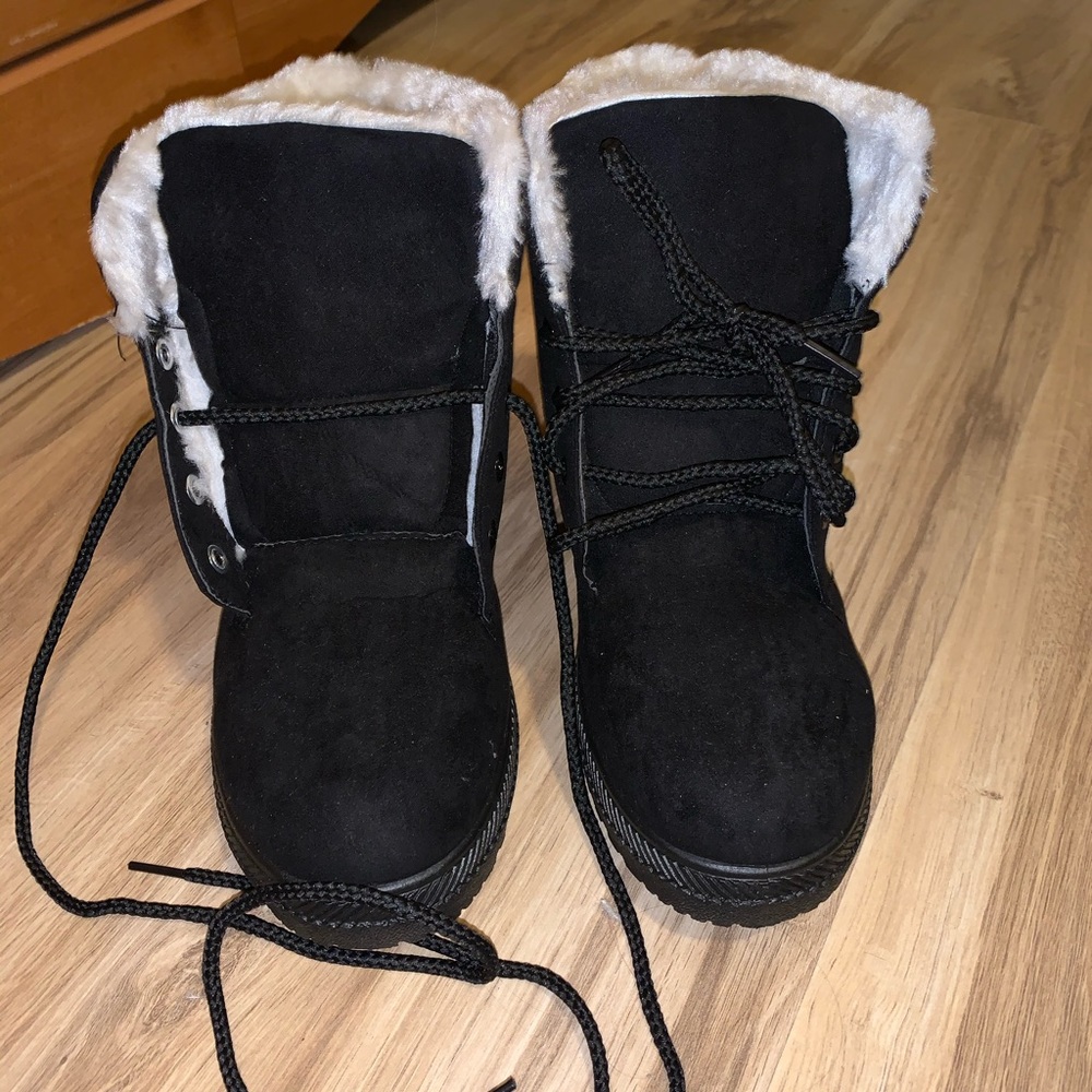 BRAND NEW, never worn, black SQL boots